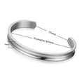 thumbnail image 2 of Stainless Steel Bracelet Grooved Cuff Bangle for Women Girls, 2 of 7