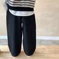 thumbnail image 2 of Uccdo Toddler Kid Casual Wide Leg Long Pants Boys Girls Loose Uniform Trousers with Pockets 3-8Y, 2 of 5