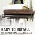 thumbnail image 5 of 36 in. x 7.5 in. x 6.75 in. Trail Brown Restore Wood Wall Shelving with Industrial Steel Pipe Straight Brackets, 5 of 9