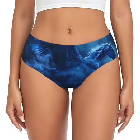 Naloa Pegasus Night Sky Womens No Show Cotton Underwear Mid-High Waisted Soft Ladies Panties Strech Breathable Briefs -Medium