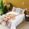 thumbnail image 3 of Ambesonne Cartoon Fitted & Top Sheet Set with Shams, Playing Card Illustration, Pale Brown Ecru and Red, 3 of 5