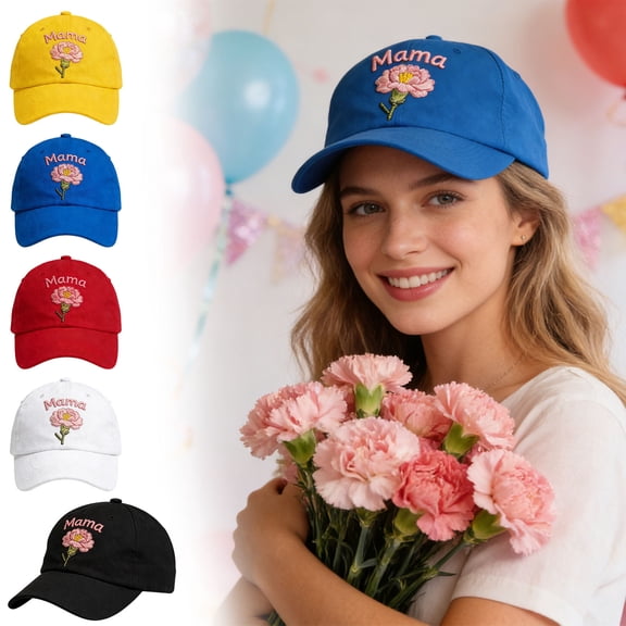 Roiihwy Basketball Mom Hat for Women Grandma, Blue, 21.7"-23.6", Adjustable Cotton Mama Mother's Day Gifts Baseball Cap