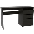 thumbnail image 2 of Compact Rectangular Desk - Black With Three Drawer & Shelf Computer Table, 2 of 3