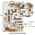 thumbnail image 6 of Fall Cross House Flags for Outdoor Decoration, Thanksgiving Religious Cross Fall for Jesus with Pumpkins Maple Leaves Large Yard Flag, Decorative Autumn Seasonal Farmhouse Holiday Outside Decor 28x40, 6 of 6