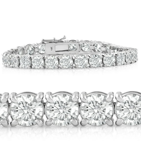 Pompeii 20 Ct Lab Grown Diamond Tennis Bracelet 14k White Gold 7" (((G-H)),SI(1)-SI(2))