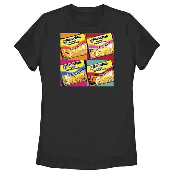 Women's Maruchan Ramen Pop Panels Graphic Tee Black Small