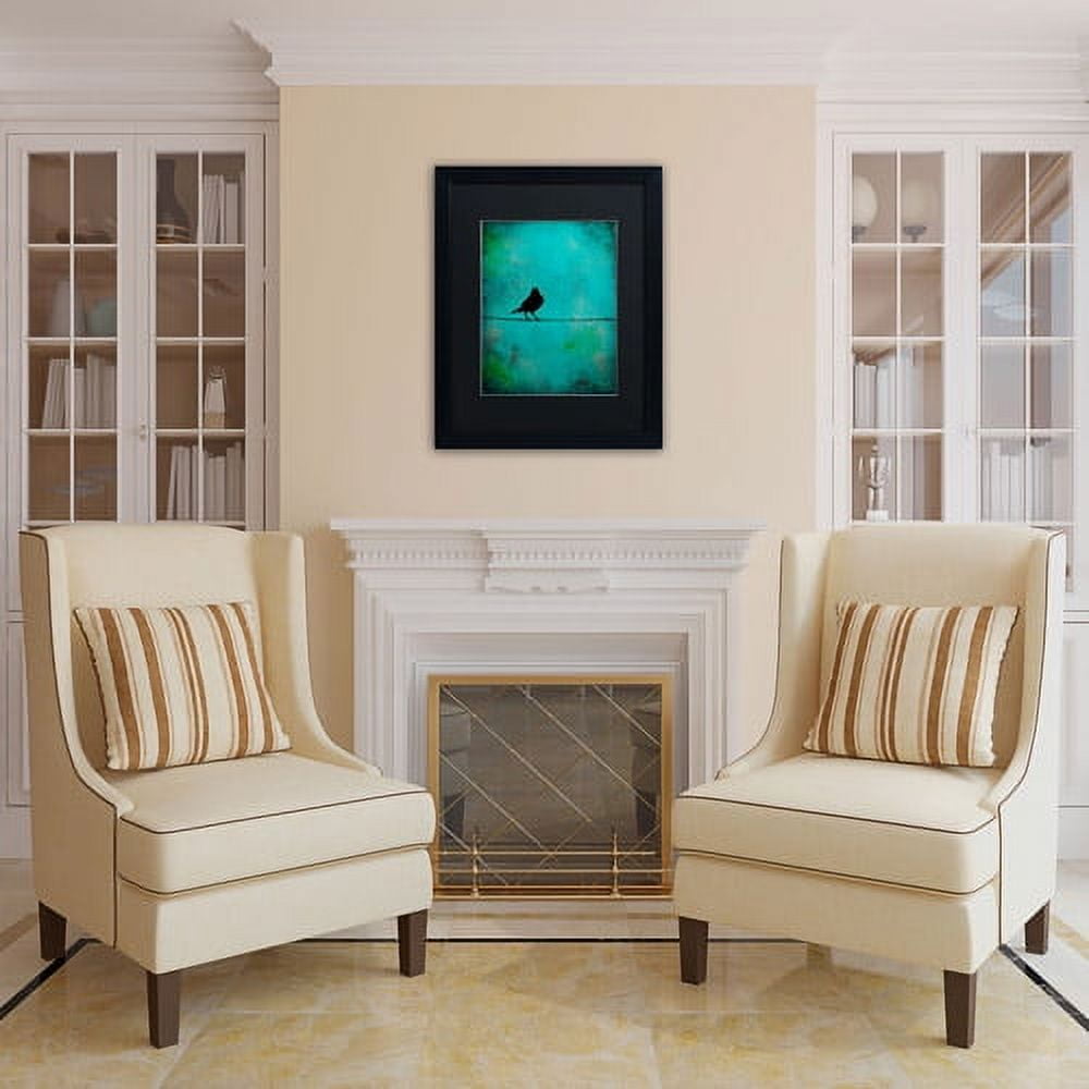 Trademark Fine Art "Bird's Attention" Canvas Art by Nicole Dietz, Black Matte, Black Frame