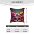 thumbnail image 4 of Fotbe Vintage Patterned Skull Pattern Velvet Decorative Throw Pillow Covers with Elegant Piping, Soft Plush Cushion Cover for Sofa, Bed, Car, Office-20"x20", 4 of 8