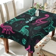 thumbnail image 4 of 54x54 Inch Tablecloth Polyester Square Tablecloth for Home Kitchen Dinner Decor Cute Green Dinosaurs, 4 of 9
