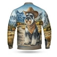 thumbnail image 2 of Welcome Fall Western Cowboy Schnauzer Enjoys Majestic Autumn All Over Print 3D Baseball Jacket Miniature Schnauzer Dog Lover Bomber Jacket Softball - 01007, 2 of 6