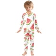 thumbnail image 6 of FORMRS Long Sleeve Top and Pants Pajama Set for Niños 2-Piece Sleepwear, Sizes 18M-8Y, Cartoon Watermelon, 6 of 6