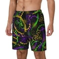 thumbnail image 2 of Balery Neon Mardi Gras Mens Swim Trunks Swim Shorts for Men Quick Dry Inseam Beach Shorts with Compression Liner Pocket-Large, 2 of 9