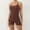 Coffee, variant on Miluxas Womens Jumpsuits Unitard Bodysuits One Piece Shorts Rompers Yoga Sleeveless Backless Bodycon Outfits Red 4(S)