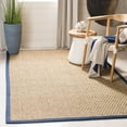 thumbnail image 4 of SAFAVIEH Natural Fiber Arbor Bordered Area Rug, Natural/Navy Blue, 4' x 6' - Coastal Design, Natural & Navy Blue, Seagrass, Ideal for Entryway, Kitchen, Living Room, Office, Bathroom, Bedside, 4 of 12