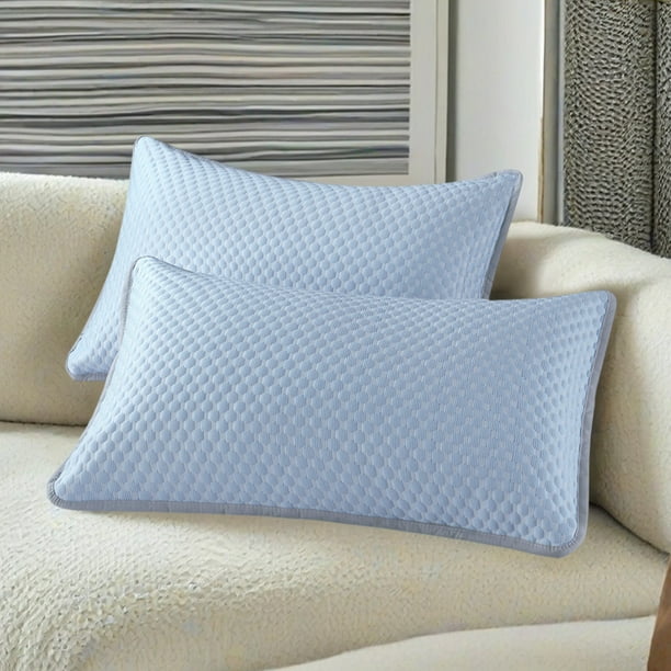 Almohada aislante de fibra con núcleo amarillo, funda protectora para hotel, transpirable, a prueba de aceite, ideal para el hogar.