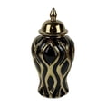 thumbnail image 1 of Jarrón de jengibre de porcelana, jarrón de jengibre de cerámica con tapa, decoración artesanal de porcelana S Negro y Oro, 1 of 9
