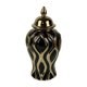 thumbnail image 2 of Tarro de jengibre de cerámica, tarro de , delicado jarrón de cerámica con tapa, para estantería, hogar, sala de estar, decoración de fiesta S Negro y Oro Macarena Tarro de jengibre, 2 of 8