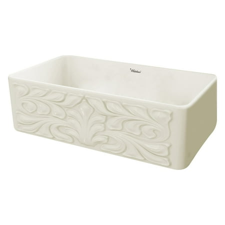 Whitehaus Farmhaus Fireclay Quatro Alcove - Whitehaus WHFLGO3018-BISCUIT Gothichaus Reversible Series Fireclay Sink