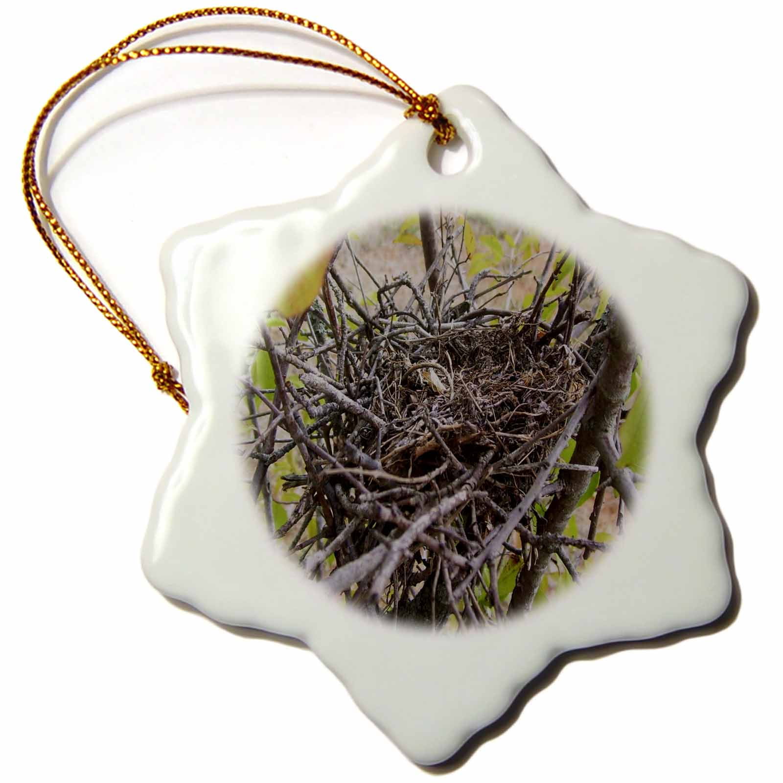 3dRose Empty Bird Nest - Snowflake Ornament, 3-inch - Walmart.com ...