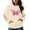 Beige, variant on Women's Round Neck Pattern Hoodie for Fall Winter with Jeans Coffee S