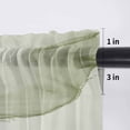 thumbnail image 5 of Marble Sage Green Valance Curtains for Kitchen/Living Room/Bathroom/Bedroom Window, Rod Pocket Small Topper Half Short Window Curtains Voile Sheer Scarf, Modern Abstract Ink Painting Luxury 42"x12", 5 of 8