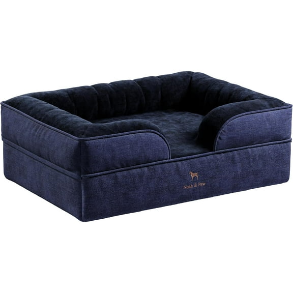 NOAH & PAW Small Dog Bed, 20x15x8 Inch, Cat Bed for Indoor Cats, Orthopedic Eggshell Memory Foam Infused with Cooling Gel, Waterproof, Machine Washable, Includes Inner Cover (Denim Collection)