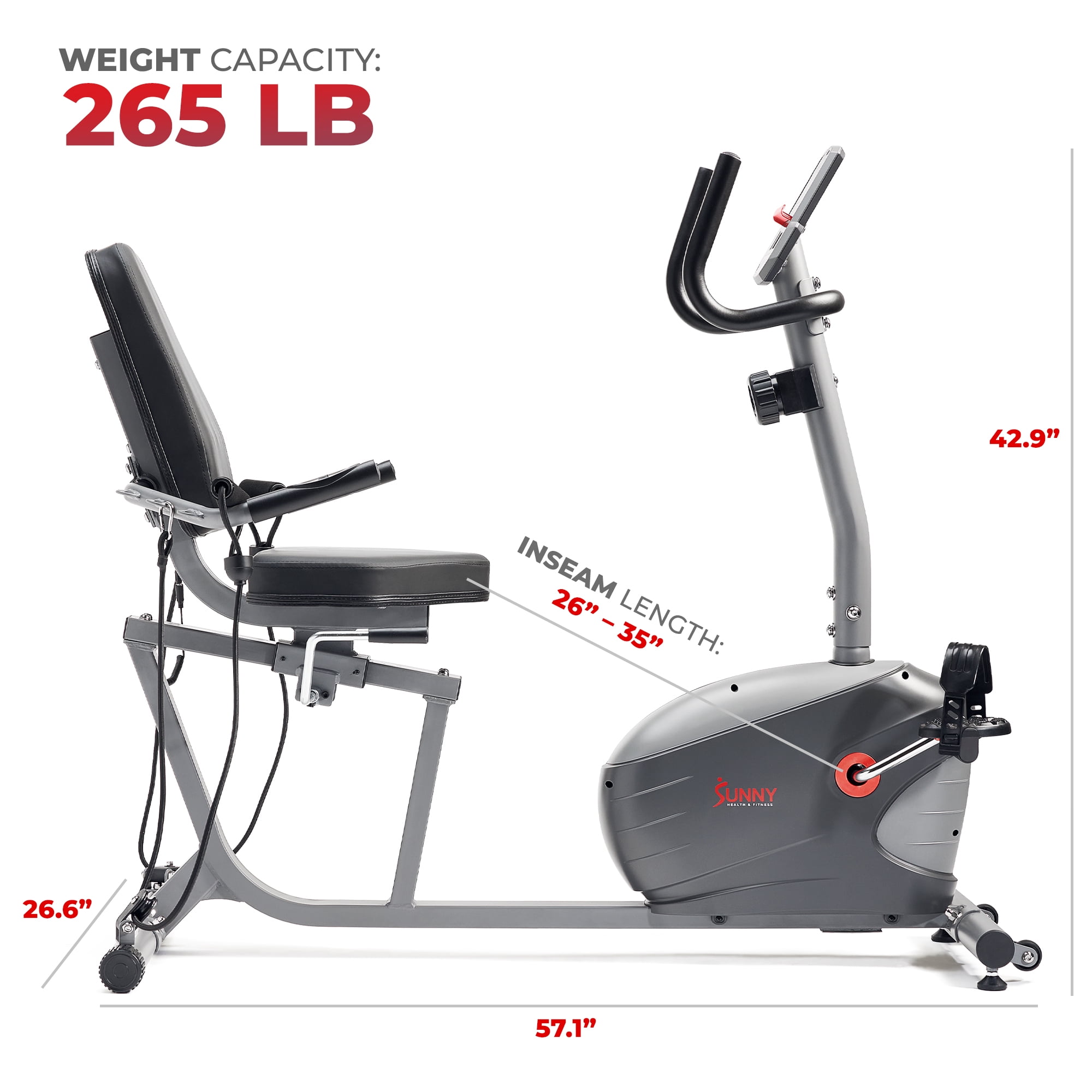 Sunny Health & Fitness Performance Interactive Series Recumbent Exercise Bike – SF-RB420031 Sansujyuku sansujyuku.com