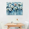 thumbnail image 2 of Nawypu  Bathroom Wall Art Abstract Flowers - White Floral Painting Artwork on Canvas with Gold Pictures for Blue Gray Bedroom Decor, 2 of 6
