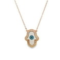 thumbnail image 2 of Hand Of Hamsa Evil Eye Dainty Necklace With CZ Stones (G108), 2 of 2