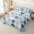 thumbnail image 3 of Erosebridal Vintage Geometric Rhombus Quilt Full,Modern Art Full Bedspread Sets For Boys,3pcs, 3 of 7