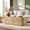 Natural wood, variant on IFMust 51" Modern Coffee Table, Grooved Design Console Table with 2 Drawers and Open Shelf for Living Room, Bedroom ，Walnut