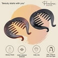 thumbnail image 2 of Parcelona French Round Fish Small Banana Hair Clip Set of 2(Black-Shell), 2 of 8