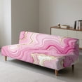 thumbnail image 4 of SCRAWLGOD Marble Print Armless Sofa Cover Dust Proof Decorative Couch Cover Washable Anti Slip Sofa Slipcover with Elastic Bottom, 4 of 9