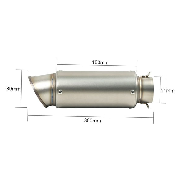 Exhaust Muffle,51mm Universal Dirt Bike Muffler Universal Muffler Pipe Stainless Dirt Bike Stainless Steel Dirt Rookin Muffle Eryue 51mm Zroven