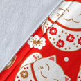 thumbnail image 5 of Cute Maneki Neko Lucky Cat Red Background Premium Blanket, 5 of 5