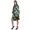 thumbnail image 4 of Moomaya Printed Womens Kimono Robes Short Satin Silk Bridal Robe Loungewear, 4 of 7