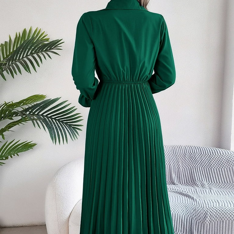 green emerald velvet dress Low Cut Green Pleated Backless Dress I Love that Boho