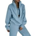 thumbnail image 1 of LAICAIW Women's Fleece Two Piece Outfit Half Zip Sweatshirt and Joggers Pants Set Tracksuit, 1 of 5