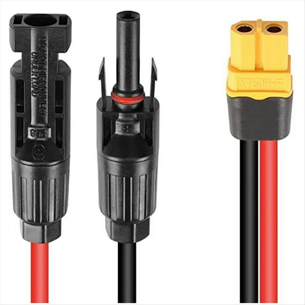 Cable Solar A Cable de Extensión de Carga XT60 12AWG Conector de Panel Solar A Conector XT60 para Generador Solar e