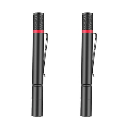 GOOHOCHY  2 Pieces LED Flashlight Pocket Brightest Aluminum Travel Work Black
