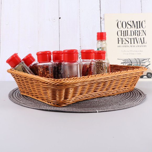 COSMOBETTY Organizador De Escritorio Cesta Tejida Estilo Ratán Color Para Uso En Hogar