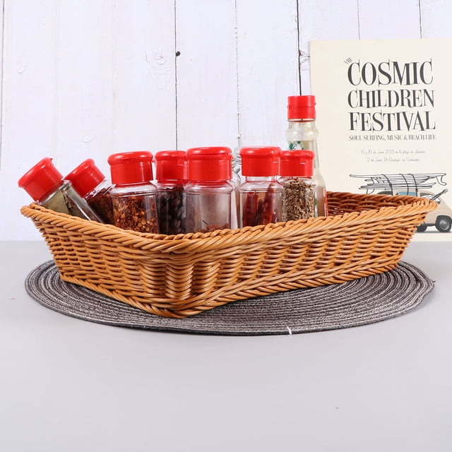 COSMOBETTY Organizador De Escritorio Cesta Tejida Estilo Ratán Color Para Uso En Hogar