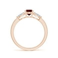thumbnail image 2 of ANGARA Natural Oval Garnet Three Stone Ring with Pear Diamonds in 14K Rose Gold (7x5mm Garnet) | January Birthstone, Anniversary, Jewelry Gift for Women | Natural Garnet Ring (Ring Size - 7), 2 of 8