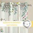 thumbnail image 6 of Easter Kitchen Curtains Window Panels, Spring Rabbit Ears Foot Colorful Eggs Leaf Floral Insulated Window Treatment Curtain, Grommet Curtains for Bedroom/Living Room/Bathroom, 2 Piece 52"Wx63"L, 6 of 8