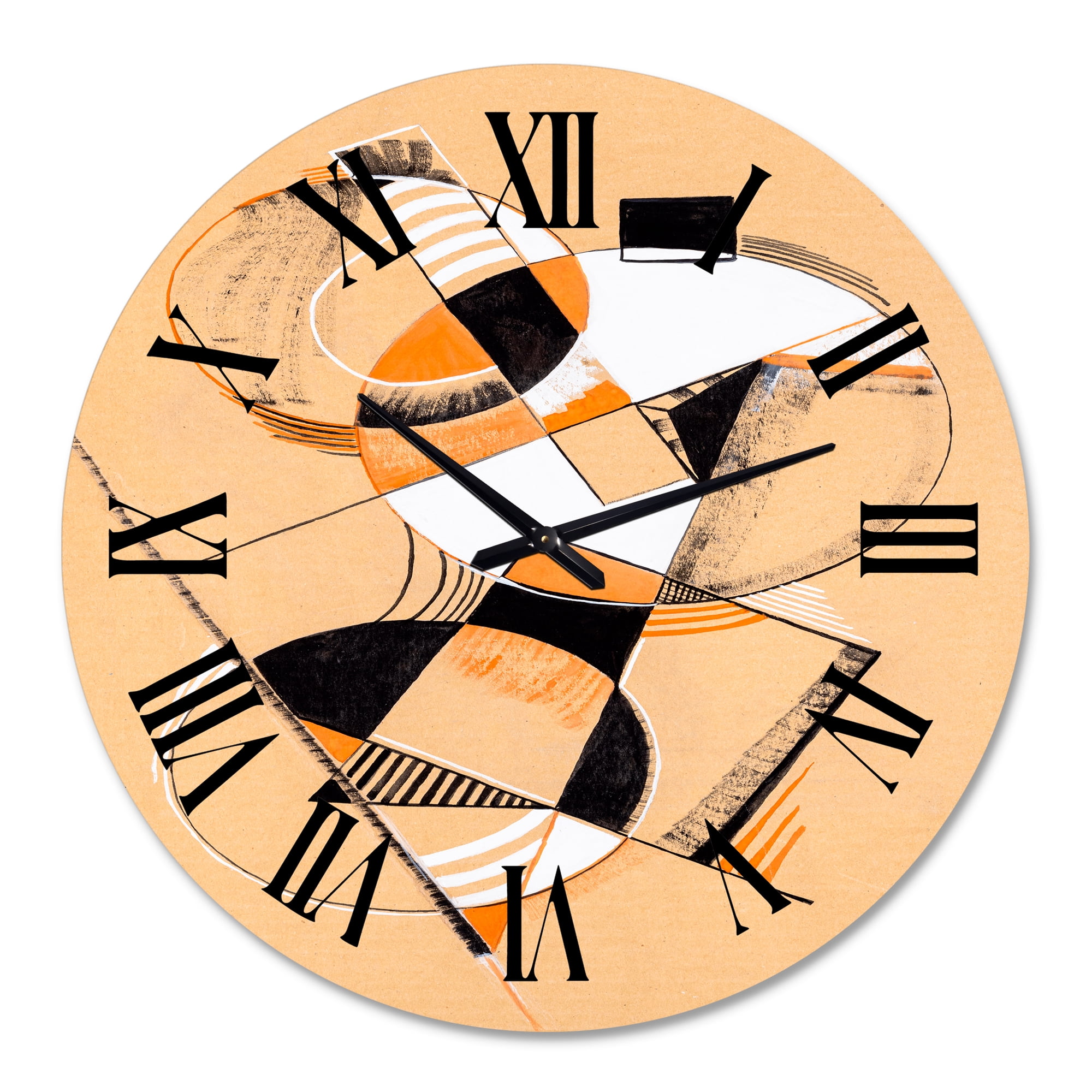 Designart 'Colored Geometric Abstract Compositions V' Modern Wall Clock