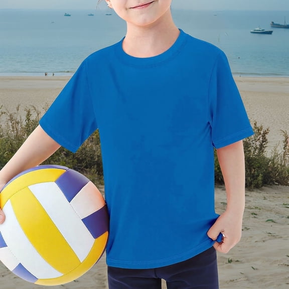 Toddler Swimsuit Boy Kids Upf 50 Short Sleeve Rash Guard Swim Shirt Baby Boy Bathing Suit Blue 3-4 Years