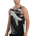 thumbnail image 2 of KLL Fluid Black White Paint Swirls Print Men's Muscle Gym Workout Stringer Tank Tops Bodybuilding Fitness T-Shirts Tank Tops Men-Large, 2 of 7