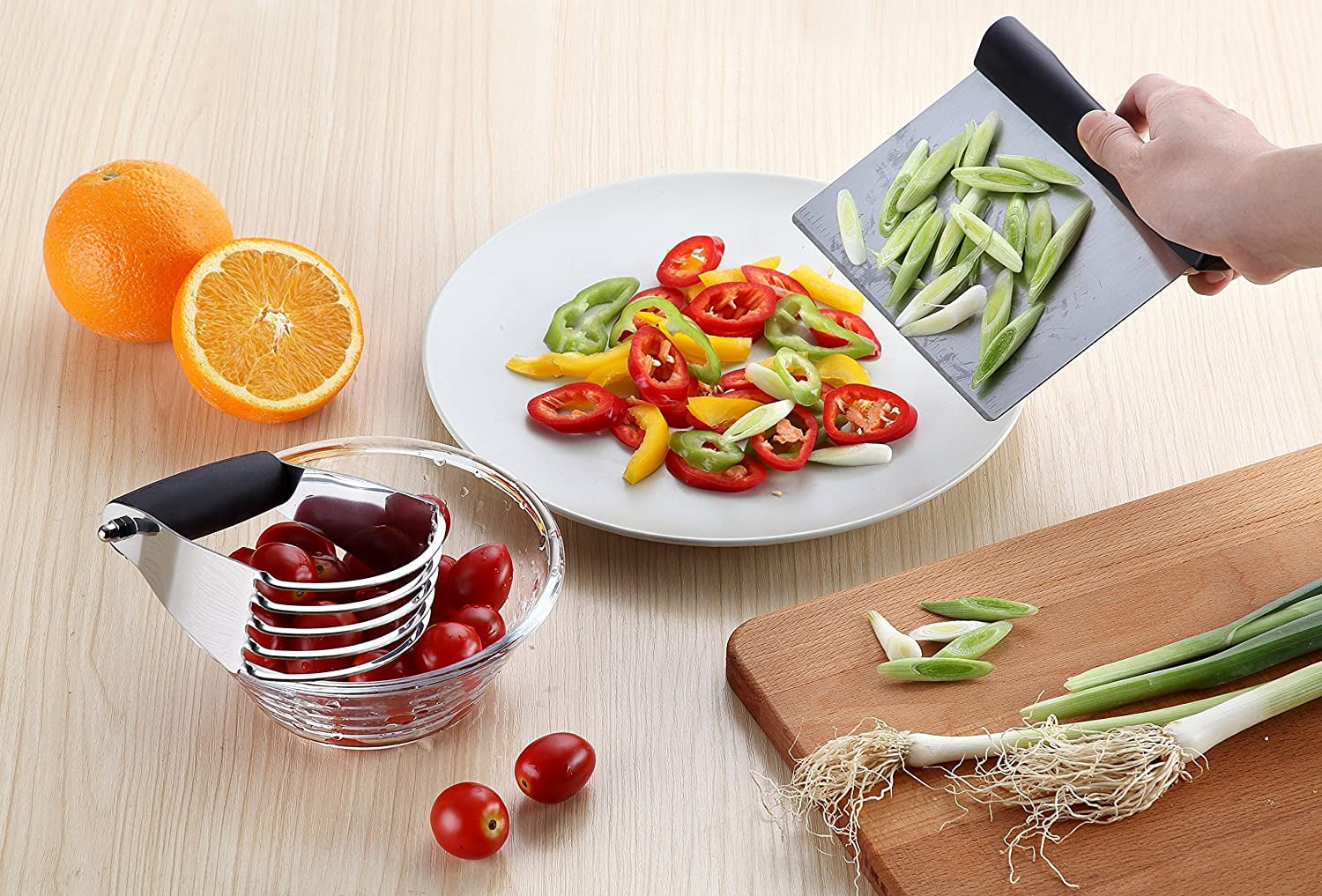 Dough Blender Stainless Steel Pastry Cutter Set - Multipurpose Bench Scraper - Great as Dough Cutter for Pastry Butter and Pizza Dough - Smooth Baking Dough Tools