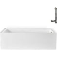 thumbnail image 4 of Streamline GA-307-16-CH 66 in. x 34 in. Acrylic Right-Hand Drain Alcove Bathtub in Glossy White With External Drain in Polished Chrome, 4 of 5
