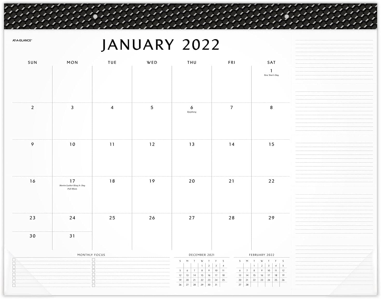 2022 Desk Calendar by ATAGLANCE, Monthly Desk Pad, 213/4" x 17